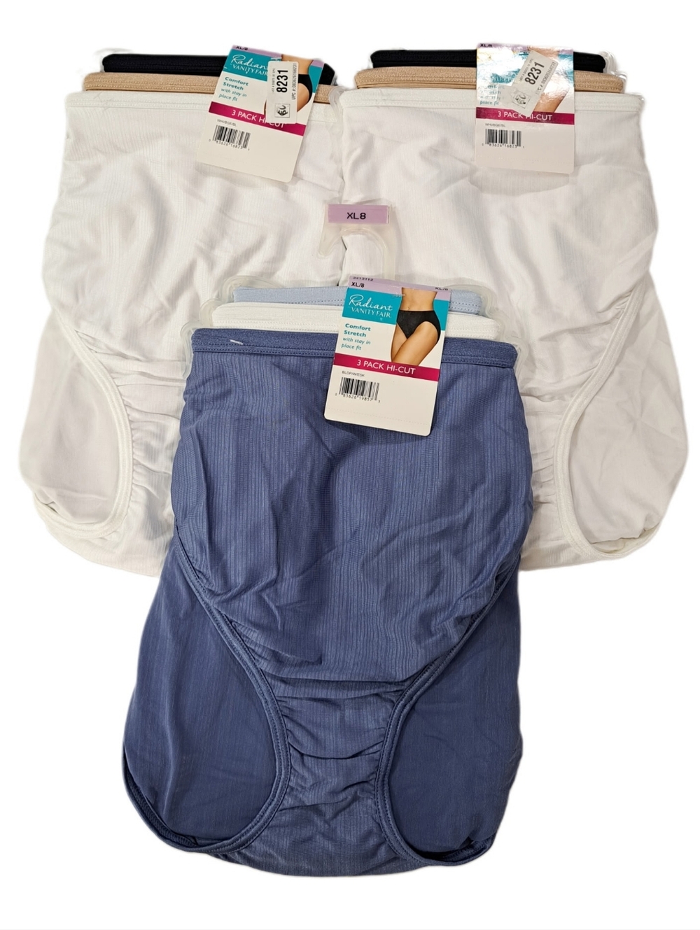 Radiant Vanity Fair 9-pair Comfort Stretch Hi-Cut Panty Underwear Women's XL/8